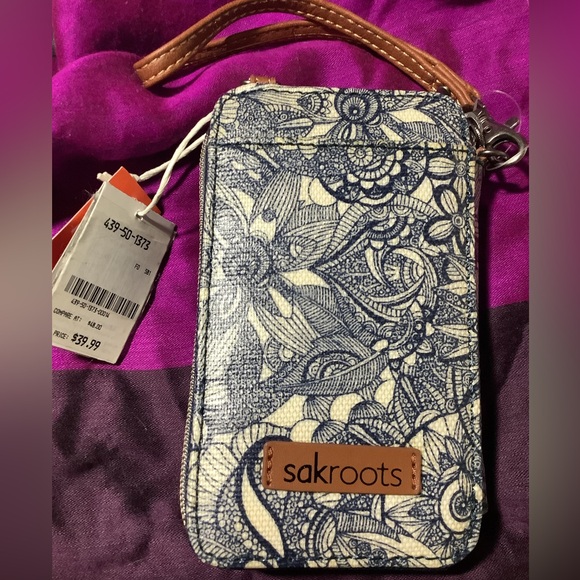 Sakroots Blue and Brown Crossbody Bag with Sunburst Design - Picture 3 of 5